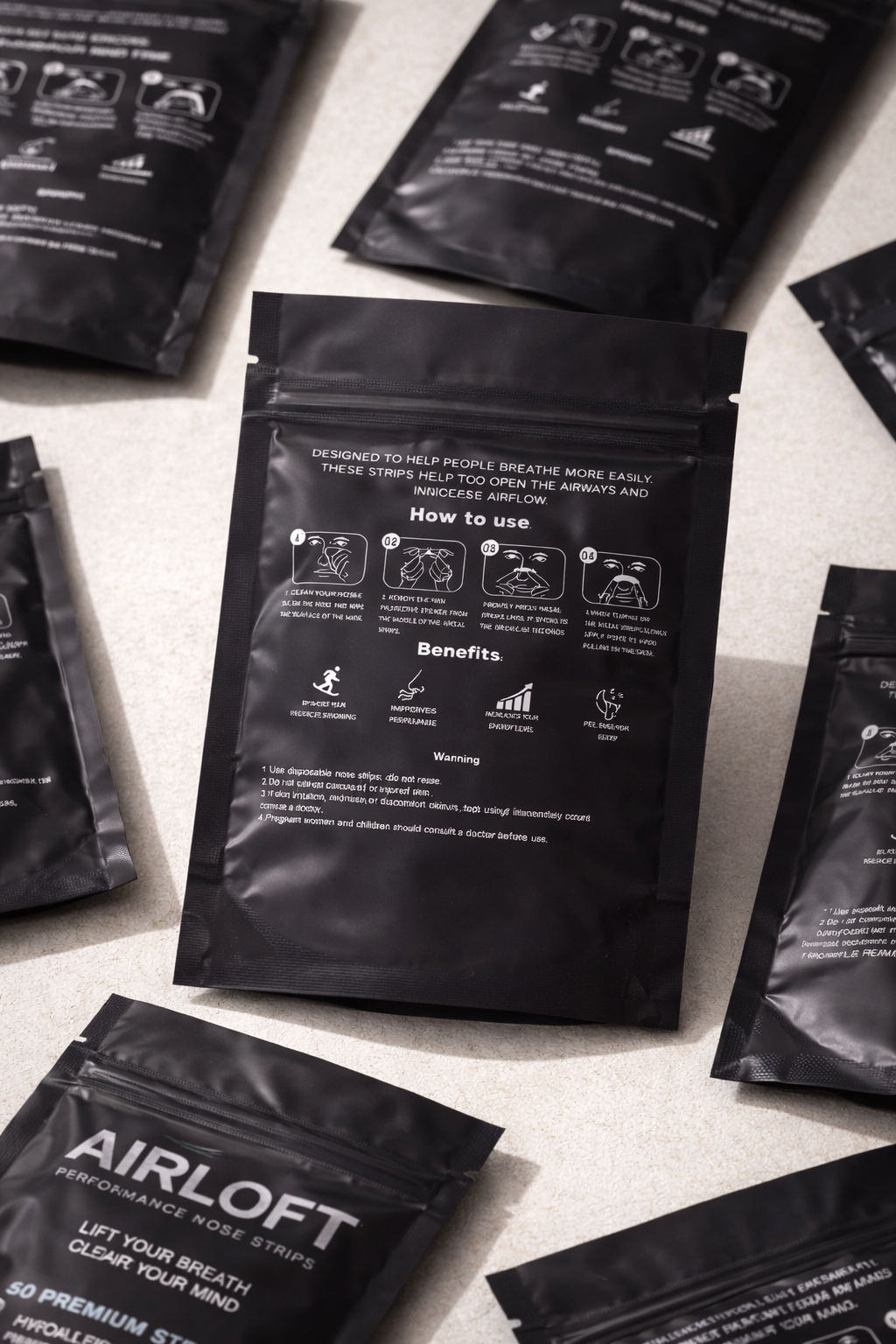 AirLoft™ Breath-Enhancing Nose Strips – Breathe Clear, Sleep Sound, Perform Strong